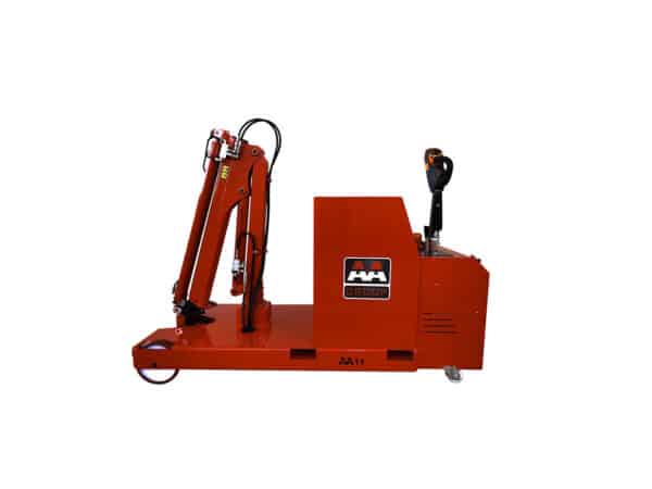 Electric crane with triple boom, AGM batteries, safe driving, warning lights