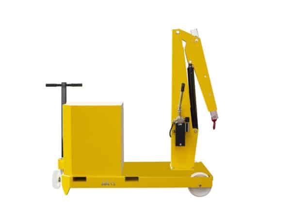 Manual heavy duty crane with 2 forklift supports