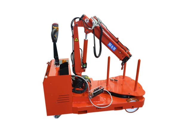 Electric swivel crane with double boom and LED beacon