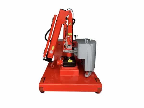 Electric swivel crane with double boom, AGM batteries and warning lights