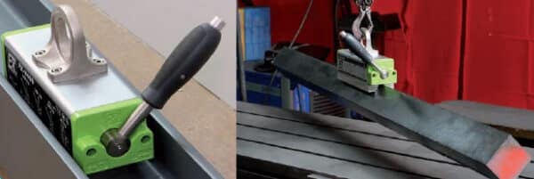 Permanent lifting magnets for beams, profiles and hot parts